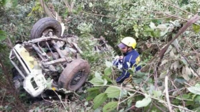वाहन खाई में गिरने से दो की मौत वाहन खाई में गिरने से दो की मौत