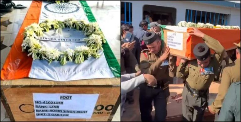 गढ़वाल राइफल्स के लांसलायक रोबिन सिंह बिष्ट की मृत्यु, पैतृक गांव में दी गई अंतिम सलामी गढ़वाल राइफल्स के लांसलायक रोबिन सिंह बिष्ट की मृत्यु, पैतृक गांव में दी गई अंतिम सलामी