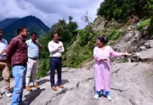 पिंडर घाटी में डीएम ने किया स्थलीय निरीक्षण, आपदा प्रभावित सड़कों के स्थायी समाधान के दिए निर्देश