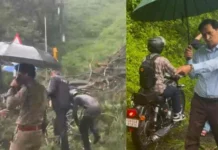 हल्द्वानी-नैनीताल हाईवे पर गिरा विशाल चीड़ का पेड़, कुमाऊं आयुक्त दीपक रावत ने खुद संभाला मोर्चा