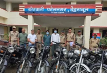 ऑपरेशन प्रहार: दून पुलिस ने वाहन चोर गिरोह का किया पर्दाफाश, 2 गिरफ्तार; 13 दोपहिया वाहन बरामद