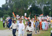 खड़गे के कथित अपमान के विरोध में कांग्रेस का सीएम आवास कूच, हाथीबड़कला में पुलिस ने रोका